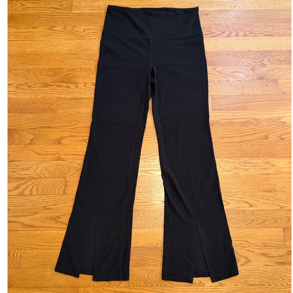 Athleta Elation Split Flare Pant Black High Rise Yoga Leggings Medium Petite